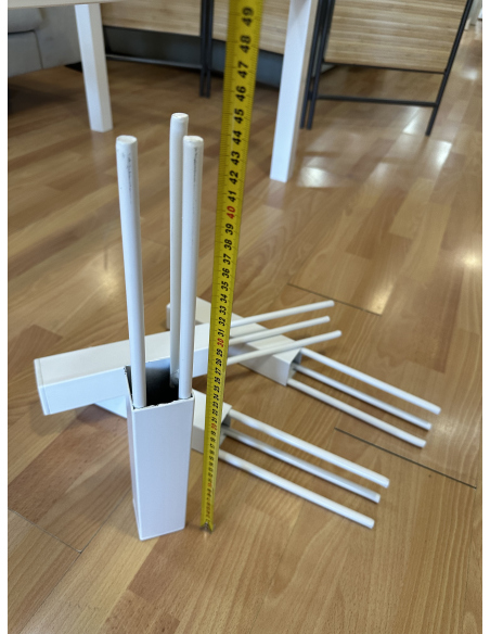 Mesa Camilla Rectangular Forja Elevable Blanca