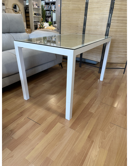 Mesa Camilla Rectangular Forja Elevable Blanca
