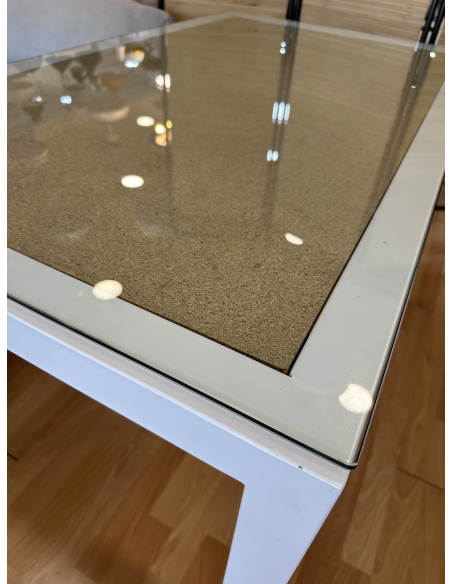 Mesa Camilla Rectangular Forja Elevable Blanca