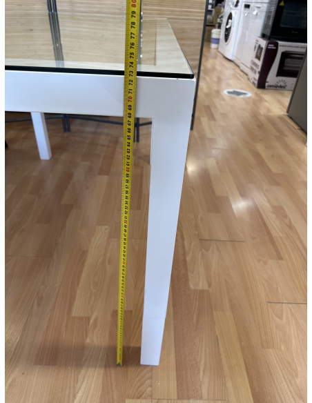 Mesa Camilla Rectangular Forja Elevable Blanca