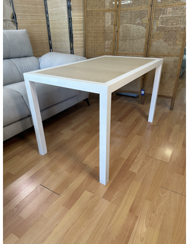 Mesa Camilla Rectangular Forja Blanca