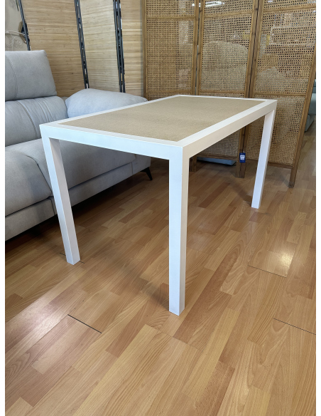 Mesa Camilla Rectangular Forja Blanca