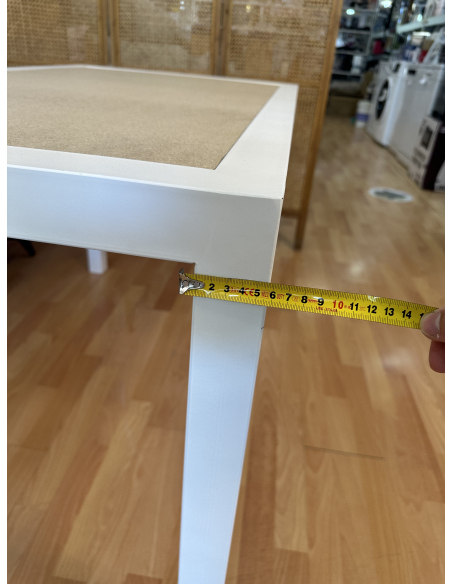 Mesa Camilla Rectangular Forja Blanca