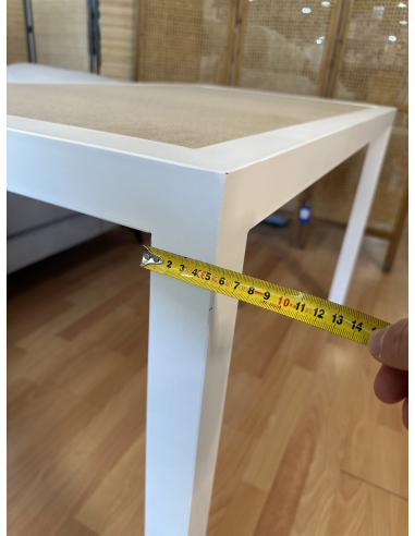 Mesa Camilla Rectangular Forja Blanca