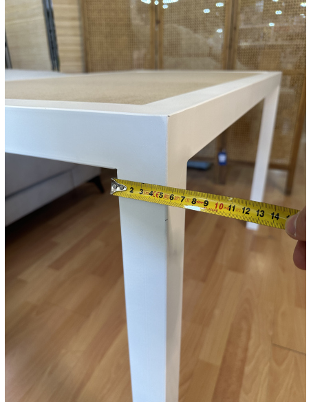 Mesa Camilla Rectangular Forja Blanca