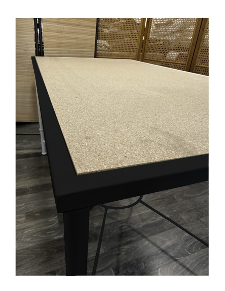 Mesa Camilla Rectangular Forja Fina Negra - Tarima Redonda - Convertible