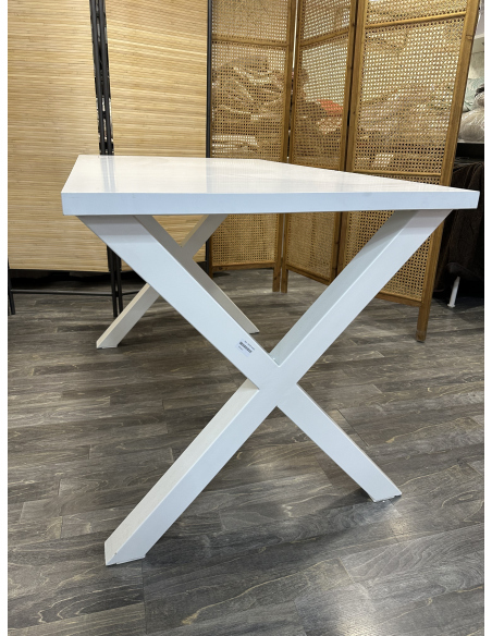 Conjunto Mesa Camilla Forja en forma de X - Color Blanco