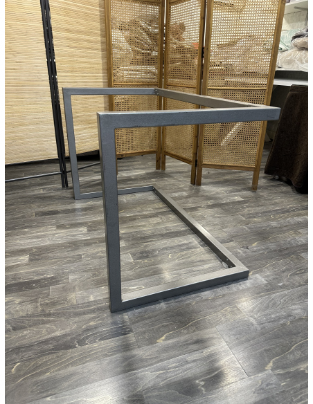 Conjunto Mesa Camilla Rectangular de Forja Relax - Color Gris