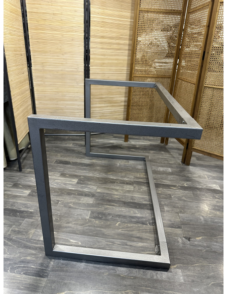 Conjunto Mesa Camilla Rectangular de Forja Relax - Color Gris