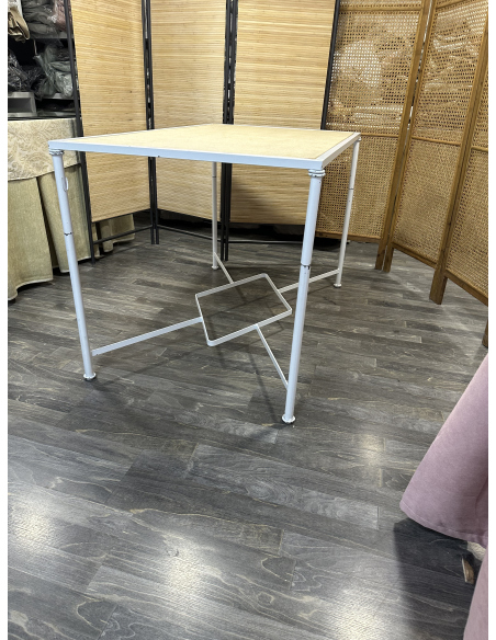 Conjunto Mesa Camilla Rectangular Forja Fina - Tarima Diamante - Convertible