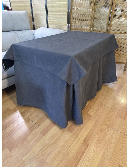 Conjunto Mesa Camilla Rectangular Forja Fina - Tarima Redonda - Convertible