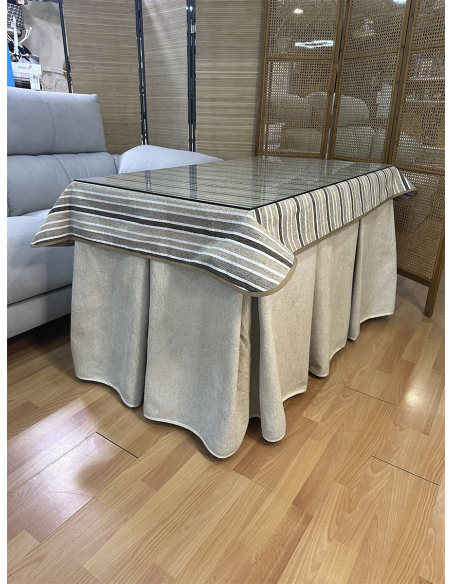 Conjunto Mesa Camilla Forja en forma de Z - Color Blanco