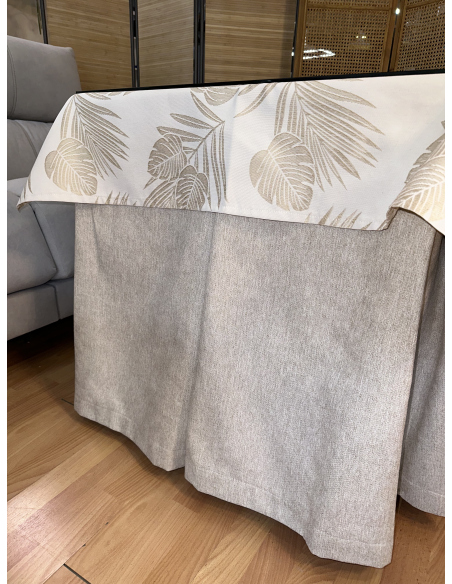 Conjunto Mesa Camilla Rectangular Forja Elevable Blanca