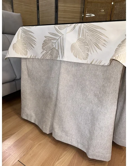 Conjunto Mesa Camilla Rectangular Forja Elevable Blanca