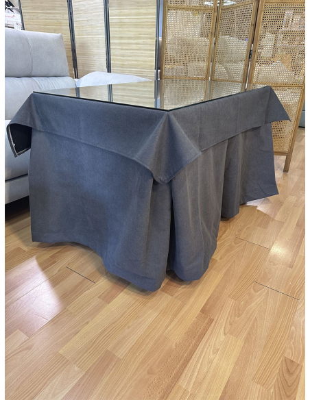 Conjunto Mesa Camilla Rectangular Forja Elevable Blanca