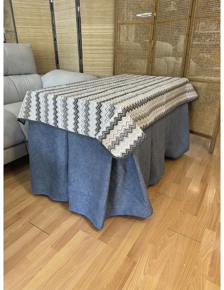 Conjunto Mesa Camilla Rectangular Forja Elevable Blanca