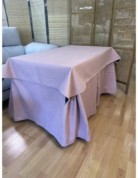 Conjunto Mesa Camilla Rectangular Forja Elevable Blanca