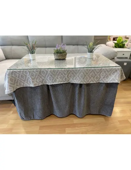 Ropa Chenilla Eco 8 Pliegues color Gris (incluye tapete)