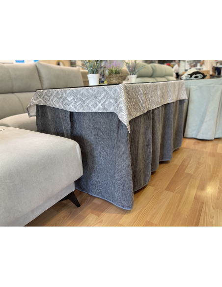 Conjunto Completo Chenilla Eco 8 Pliegues color Gris (incluye tapete)