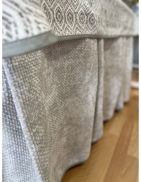 Ropa de Mesa Camilla Tejido Rústico Terciopelo Elegante Extragrueso color Gris Claro (incluye tapete)