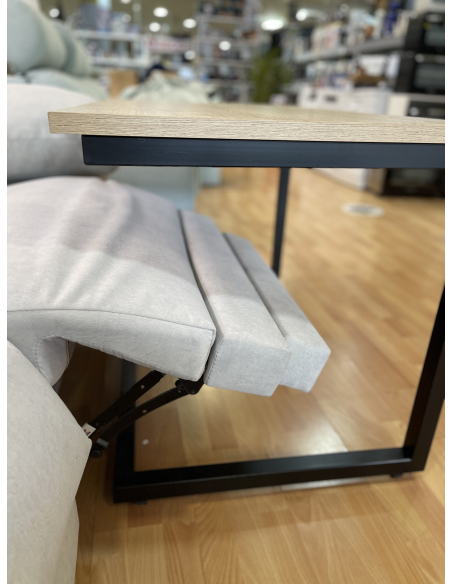 Mesa Camilla Rectangular de Forja Relax - Color Negro - Encimera de Madera con Vetas Negras