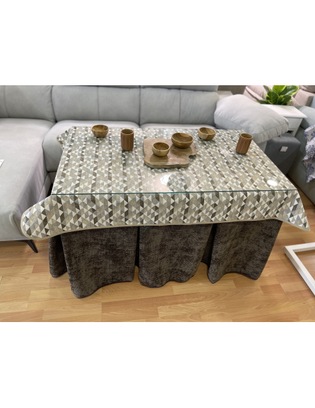 Conjunto Completo Tejido Rústico Terciopelo Elegante Extragrueso color Chocolate