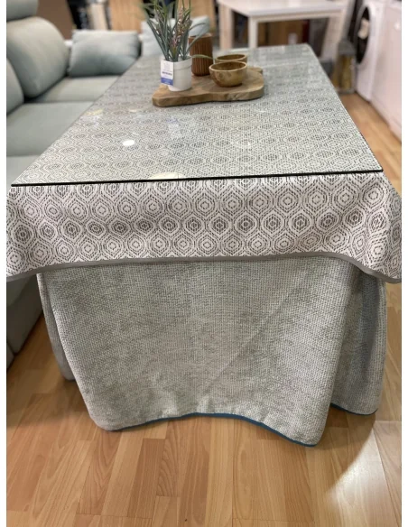 Conjunto Completo Tejido Rústico Terciopelo Elegante Extragrueso color Verde Pastel