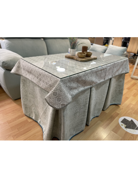 Conjunto Completo Tejido Rústico Terciopelo Elegante Extragrueso color Verde Pastel