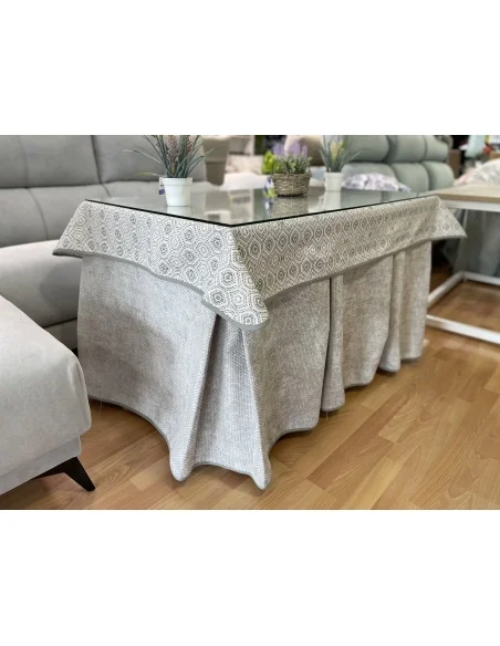 Conjunto Completo Tejido Rústico Terciopelo Elegante Extragrueso color Gris Claro