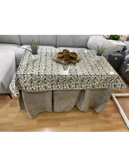 Conjunto Completo Tejido Rústico Terciopelo Elegante Extragrueso color Beige Topo