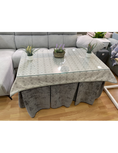 Conjunto Completo Tejido Rústico Terciopelo Elegante Extragrueso color Gris