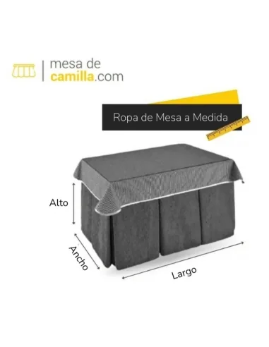 Enaguillas, ropa de mesa camilla rectangular a medida