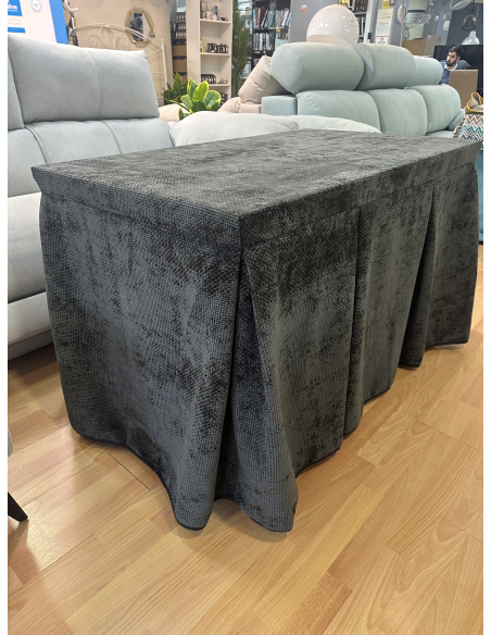 Ropa de Mesa Camilla Tejido Rústico Terciopelo Elegante Extragrueso color Negro (incluye tapete)