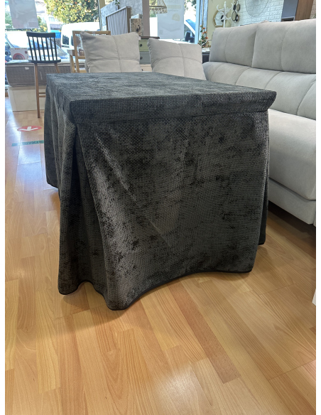 Ropa de Mesa Camilla Tejido Rústico Terciopelo Elegante Extragrueso color Negro (incluye tapete)