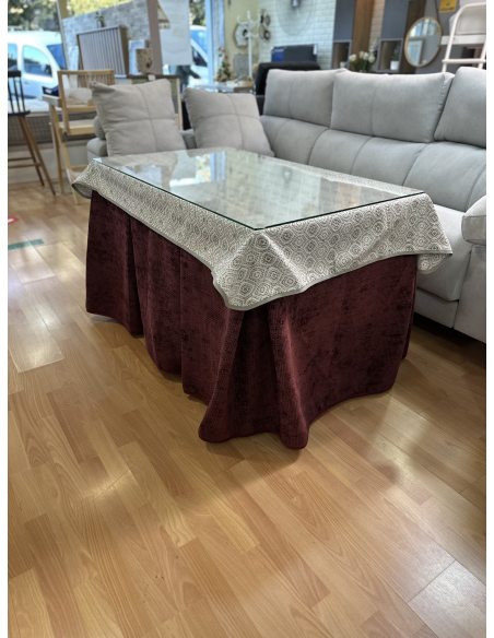 Conjunto Completo Tejido Rústico Terciopelo Elegante Extragrueso color Vino