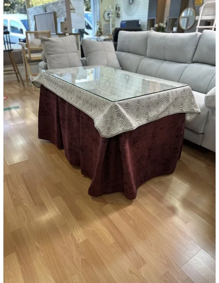 Conjunto Completo Tejido Rústico Terciopelo Elegante Extragrueso color Vino