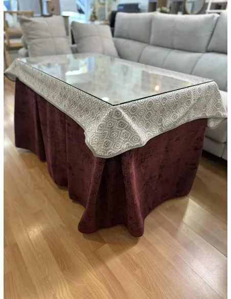 Conjunto Completo Tejido Rústico Terciopelo Elegante Extragrueso color Vino