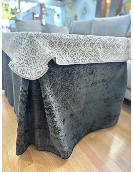 Conjunto Completo Tejido Rústico Terciopelo Elegante Extragrueso color Negro