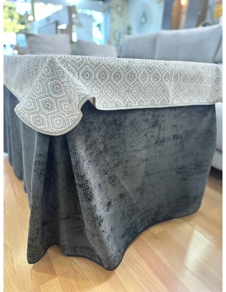 Conjunto Completo Tejido Rústico Terciopelo Elegante Extragrueso color Negro