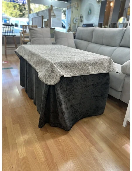 Conjunto Completo Tejido Rústico Terciopelo Elegante Extragrueso color Negro