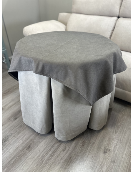 Ropa redonda mesa camilla Antimanchas color Beige/ Tapete Café