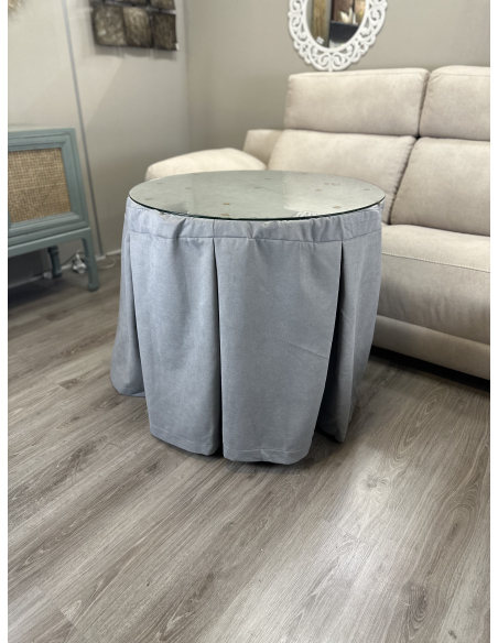 Ropa redonda de mesa camilla Antimanchas color Gris