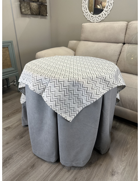 Ropa redonda mesa camilla Antimanchas color Gris / Tapete Torino Gris