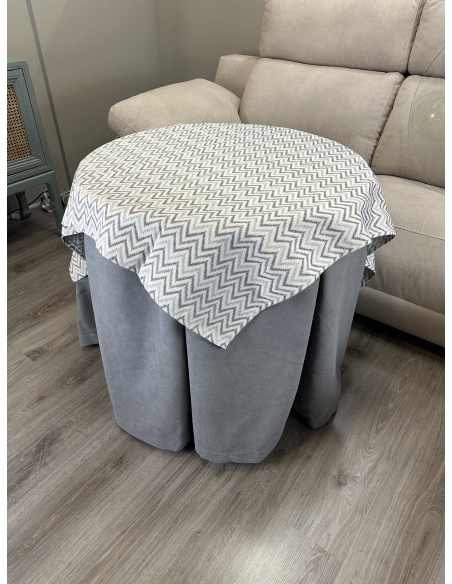 Ropa redonda mesa camilla Antimanchas color Gris / Tapete Torino Gris