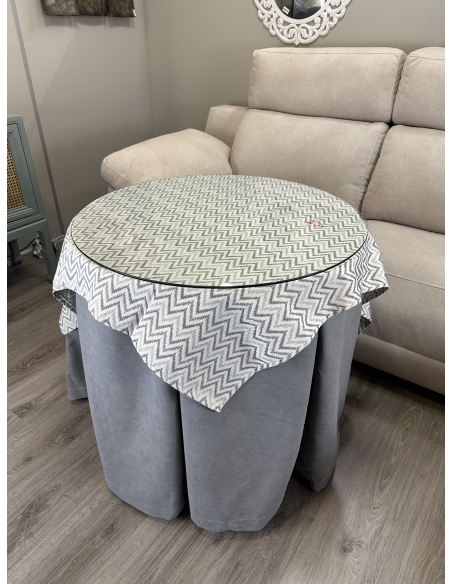 Ropa redonda mesa camilla Antimanchas color Gris / Tapete Torino Gris