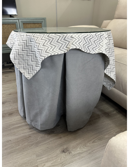 Ropa redonda mesa camilla Antimanchas color Gris / Tapete Torino Gris
