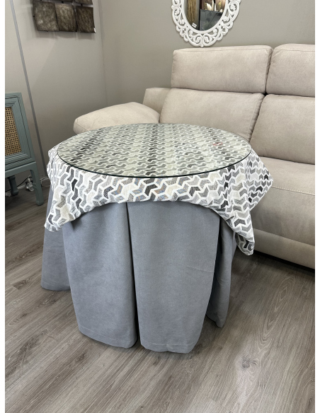Ropa redonda mesa camilla Antimanchas color Gris / Tapete Prisma
