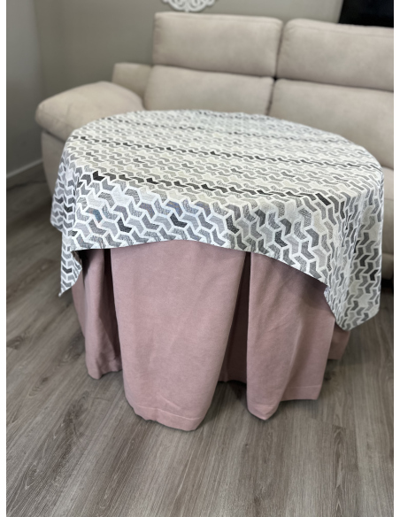 Ropa redonda mesa camilla Antimanchas color Rosa / Tapete Prisma