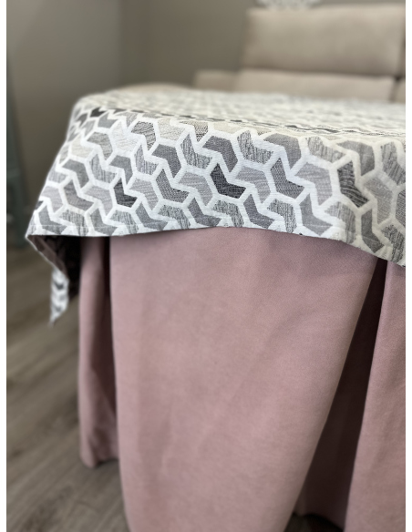 Ropa redonda mesa camilla Antimanchas color Rosa / Tapete Prisma