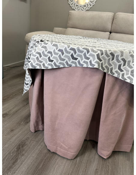 Ropa redonda mesa camilla Antimanchas color Rosa / Tapete Prisma